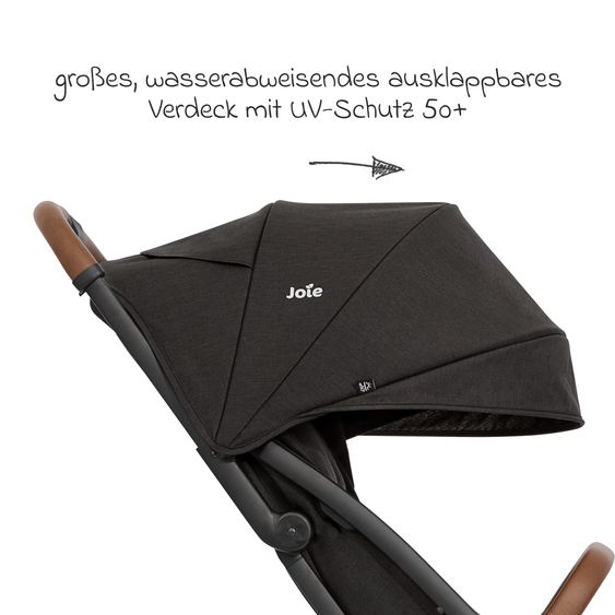 joie Passeggino da viaggio e carrozzina Pact Pro fino a 22 kg di portata con posizione reclinabile solo 6,3 kg di peso, inclusa la borsa per il trasporto, l'adattatore e la protezione a cricchetto - Shale