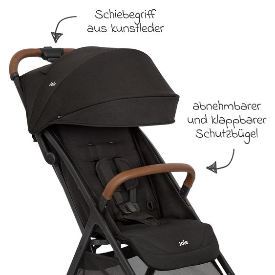 joie Travel buggy & pushchair Pact Pro up to 22 kg load capacity with reclining position only 6.3 kg light incl. transport bag, adapter & ratchet protection - Shale