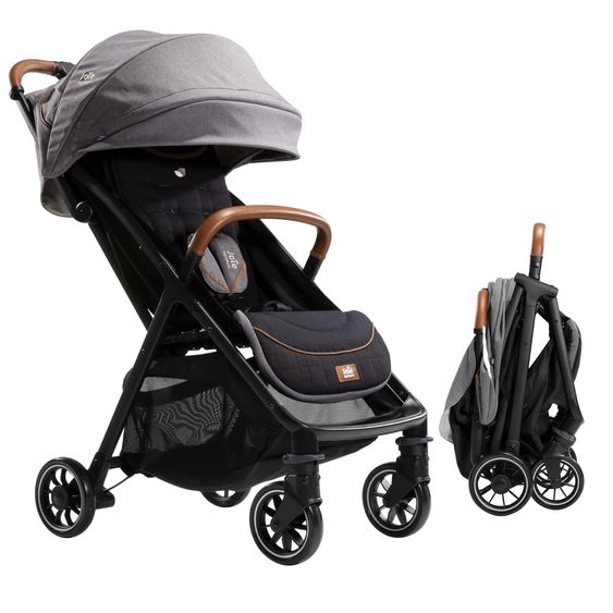 Joie Signature Reisebuggy & Sportwagen Parcel bis 22 kg belastbar nur 6,9 kg leicht mit Liegefunktion inkl. Regenschutz, Adapter & Transporttasche - Signature - Carbon