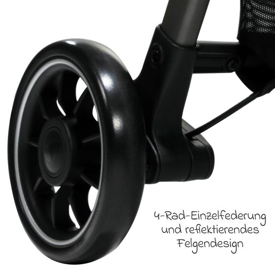 Joie Signature Reisebuggy & Sportwagen Parcel bis 22 kg belastbar nur 6,9 kg leicht mit Liegefunktion inkl. Regenschutz, Adapter & Transporttasche - Signature - Carbon