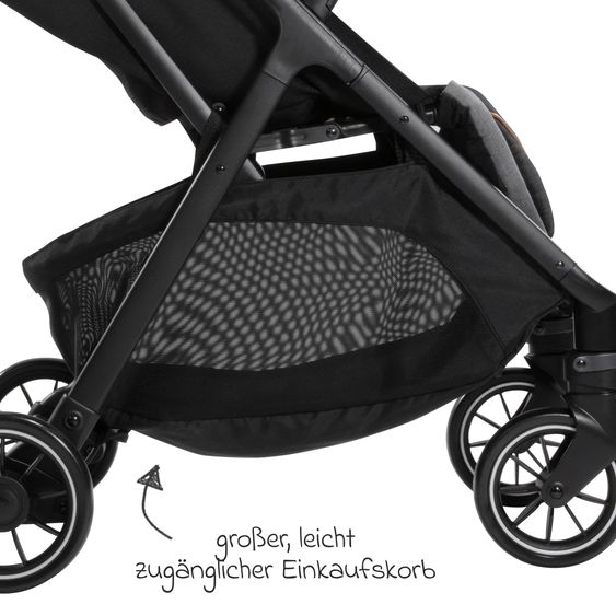 Joie Signature Reisebuggy & Sportwagen Parcel bis 22 kg belastbar nur 6,9 kg leicht mit Liegefunktion inkl. Regenschutz, Adapter & Transporttasche - Signature - Carbon