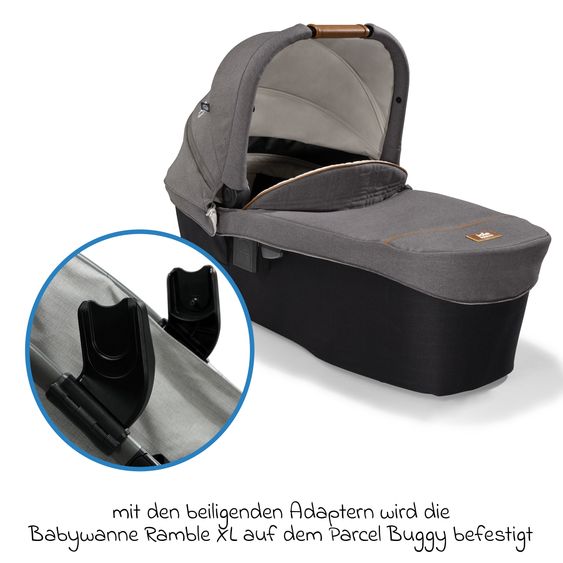 Joie Signature Reisebuggy & Sportwagen Parcel bis 22 kg belastbar nur 6,9 kg leicht mit Liegefunktion inkl. Regenschutz, Adapter & Transporttasche - Signature - Carbon