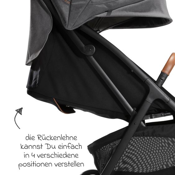 Joie Signature Reisebuggy & Sportwagen Parcel bis 22 kg belastbar nur 6,9 kg leicht mit Liegefunktion inkl. Regenschutz, Adapter & Transporttasche - Signature - Carbon