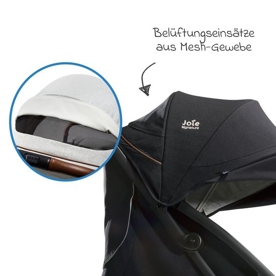 Joie Signature Reisebuggy & Sportwagen Parcel bis 22 kg belastbar nur 6,9 kg leicht mit Liegefunktion inkl. Regenschutz, Adapter & Transporttasche - Signature - Eclipse