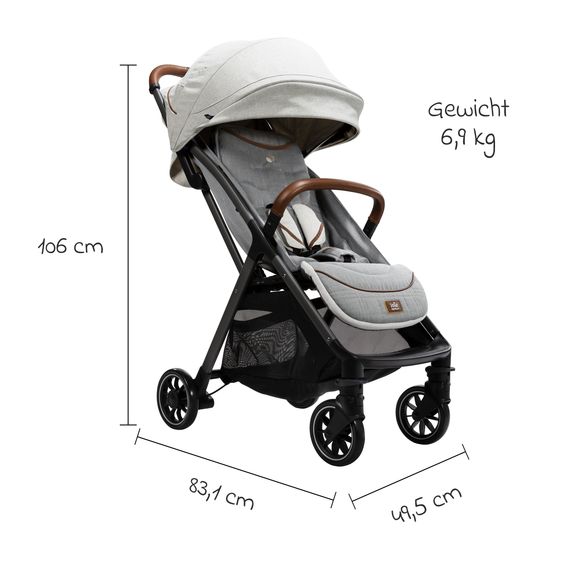 Joie Signature Travel buggy & pushchair Parcel up to 22 kg load capacity only 6.9 kg light with reclining function incl. rain cover, adapter & carry bag - Signature - Oyster