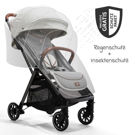 Joie Signature Reisebuggy & Sportwagen Parcel bis 22 kg belastbar nur 6,9 kg leicht mit Liegefunktion inkl. Regenschutz, Insektenschutz, Adapter & Transporttasche - Signature - Oyster