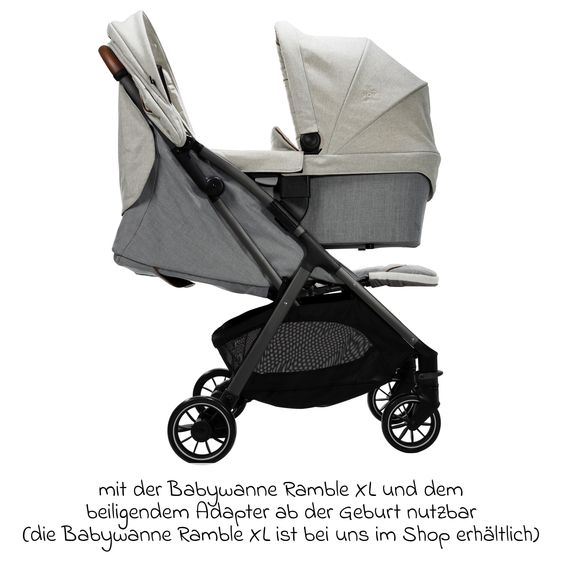 Joie Signature Reisebuggy & Sportwagen Parcel bis 22 kg belastbar nur 6,9 kg leicht mit Liegefunktion inkl. Regenschutz, Insektenschutz, Adapter & Transporttasche - Signature - Oyster