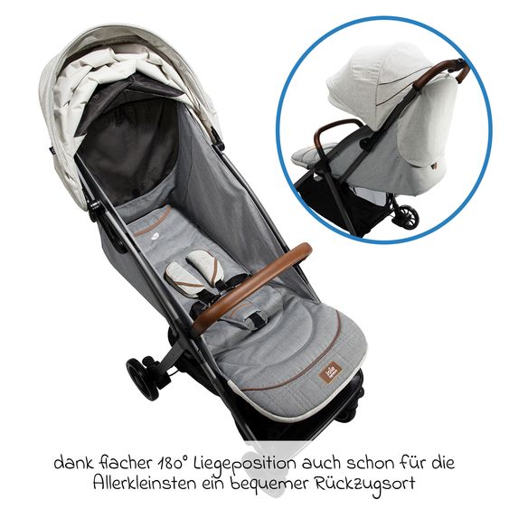 Joie Signature Reisebuggy & Sportwagen Parcel bis 22 kg belastbar nur 6,9 kg leicht mit Liegefunktion inkl. Regenschutz, Insektenschutz, Adapter & Transporttasche - Signature - Oyster