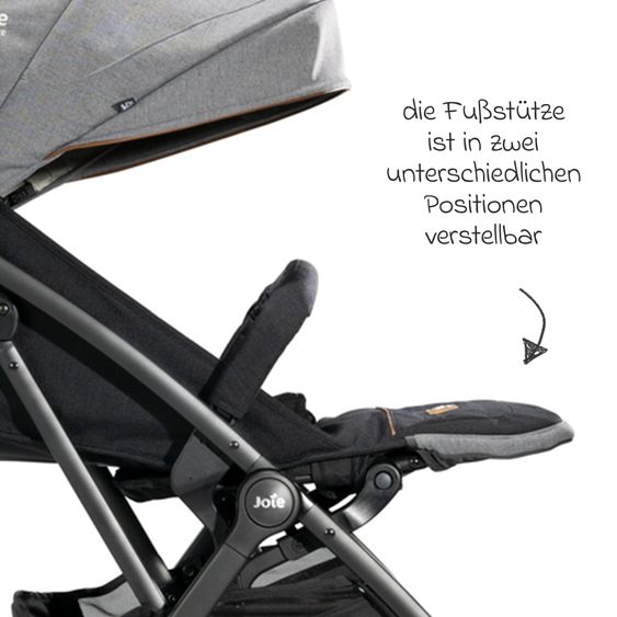 Joie Signature Reisebuggy & Sportwagen Tourist bis 15 kg belastbar nur 6,6 kg leicht mit Liegefunktion inkl. Regenschutz, Adapter, Tragegurt & Tragetasche - Signature - Carbon