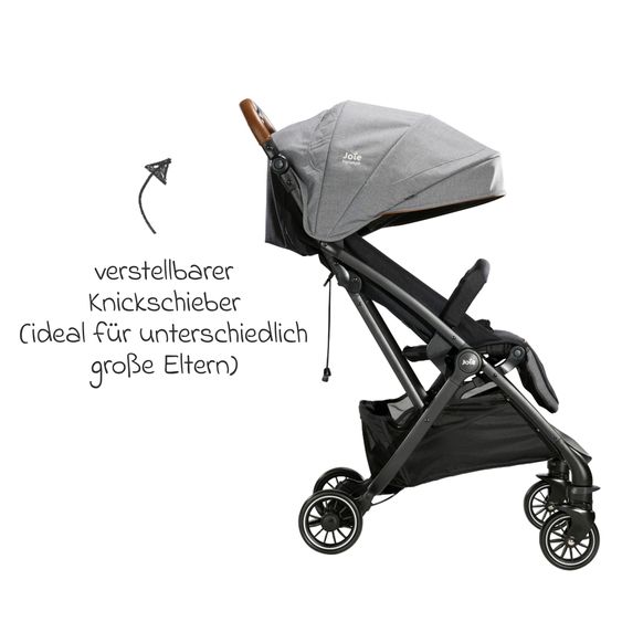 Joie Signature Reisebuggy & Sportwagen Tourist bis 15 kg belastbar nur 6,6 kg leicht mit Liegefunktion inkl. Regenschutz, Adapter, Tragegurt & Tragetasche - Signature - Carbon