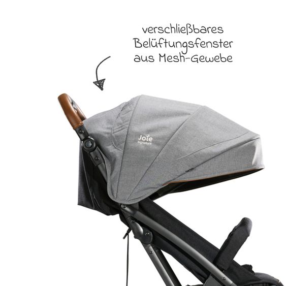 Joie Signature Reisebuggy & Sportwagen Tourist bis 15 kg belastbar nur 6,6 kg leicht mit Liegefunktion inkl. Regenschutz, Adapter, Tragegurt & Tragetasche - Signature - Carbon