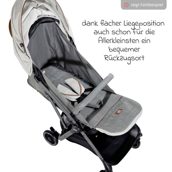 Joie Signature Reisebuggy & Sportwagen Tourist bis 15 kg belastbar nur 6,6 kg leicht mit Liegefunktion inkl. Regenschutz, Adapter, Tragegurt & Tragetasche - Signature - Carbon