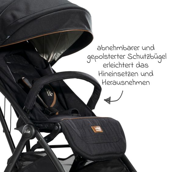 Joie Signature Reisebuggy & Sportwagen Tourist bis 15 kg belastbar nur 6,6 kg leicht mit Liegefunktion inkl. Regenschutz, Adapter, Tragegurt & Tragetasche - Signature - Eclipse