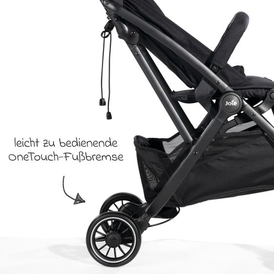 Joie Signature Reisebuggy & Sportwagen Tourist bis 15 kg belastbar nur 6,6 kg leicht mit Liegefunktion inkl. Regenschutz, Adapter, Tragegurt & Tragetasche - Signature - Eclipse