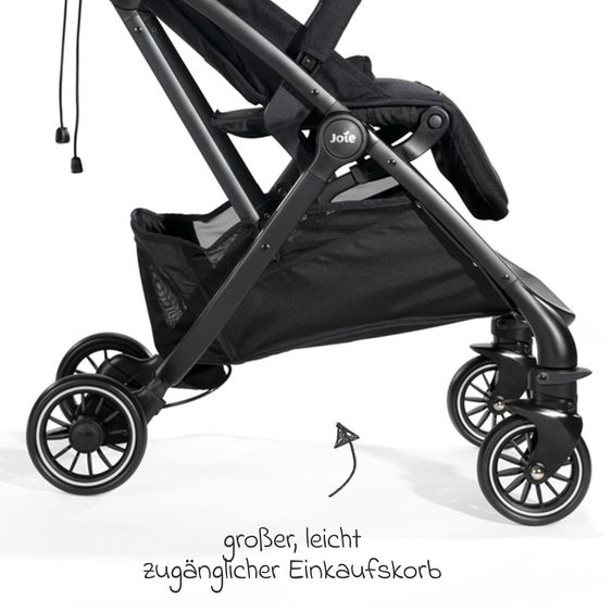 Joie Signature Reisebuggy & Sportwagen Tourist bis 15 kg belastbar nur 6,6 kg leicht mit Liegefunktion inkl. Regenschutz, Adapter, Tragegurt & Tragetasche - Signature - Eclipse