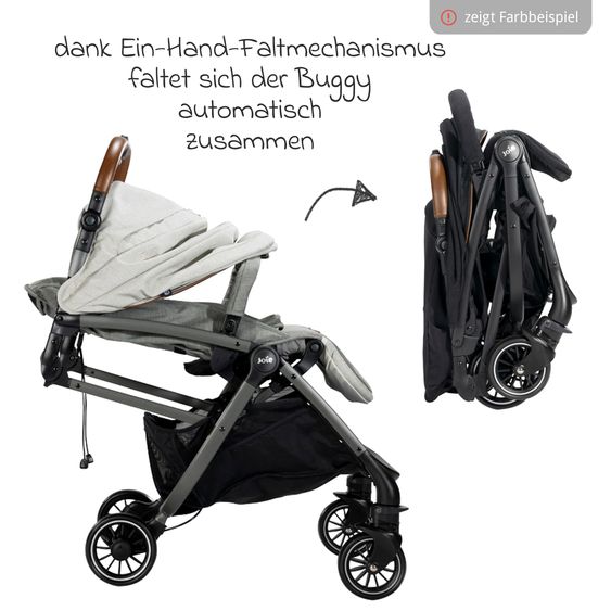 Joie Signature Reisebuggy & Sportwagen Tourist bis 15 kg belastbar nur 6,6 kg leicht mit Liegefunktion inkl. Regenschutz, Adapter, Tragegurt & Tragetasche - Signature - Eclipse