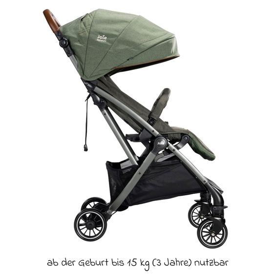 Joie Signature Travel buggy & pushchair Tourist up to 15 kg load capacity only 6.3 kg light with reclining function incl. rain cover, adapter, carrying strap & carrycot - Signature - Pine