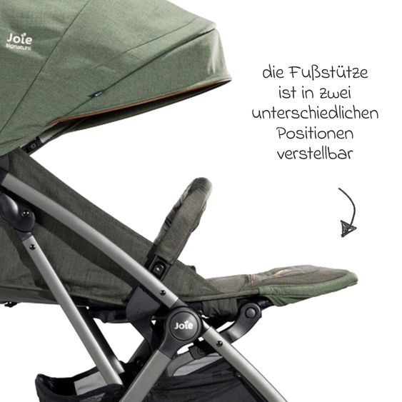 Joie Signature Travel buggy & pushchair Tourist up to 15 kg load capacity only 6.3 kg light with reclining function incl. rain cover, adapter, carrying strap & carrycot - Signature - Pine