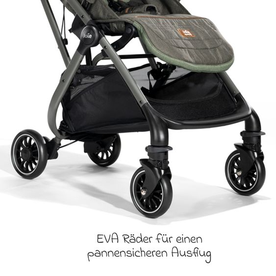 Joie Signature Travel buggy & pushchair Tourist up to 15 kg load capacity only 6.3 kg light with reclining function incl. rain cover, adapter, carrying strap & carrycot - Signature - Pine