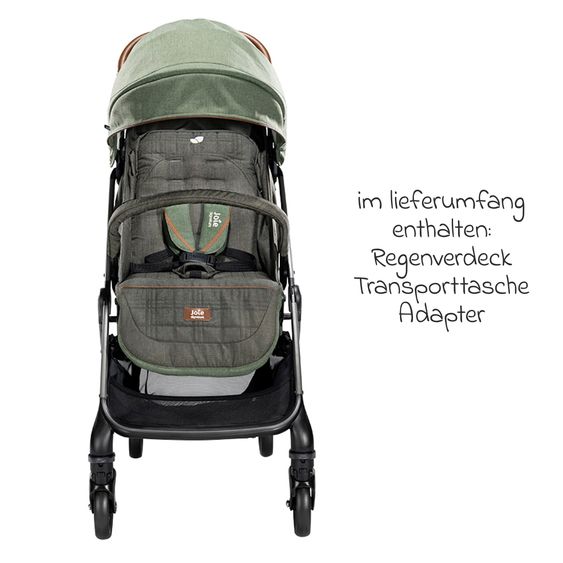 Joie Signature Travel buggy & pushchair Tourist up to 15 kg load capacity only 6.3 kg light with reclining function incl. rain cover, adapter, carrying strap & carrycot - Signature - Pine