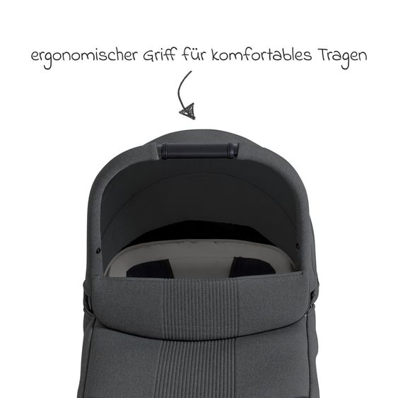 Joie Signature 2in1 Kombi-Kinderwagen Finiti bis 22 kg belastbar mit Babywanne Ramble XL, Teleskopschieber, umsetzbare Sitzeinheit, inkl. Adapter & Regenverdeck - Signature - Ebony