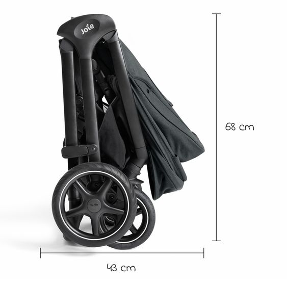 Joie Signature 2in1 Kombi-Kinderwagen Finiti bis 22 kg belastbar mit Babywanne Ramble XL, Teleskopschieber, umsetzbare Sitzeinheit, inkl. Adapter & Regenverdeck - Signature - Ebony
