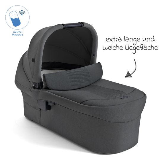 Joie Signature 2in1 Kombi-Kinderwagen Finiti bis 22 kg belastbar mit Babywanne Ramble XL, Teleskopschieber, umsetzbare Sitzeinheit, inkl. Adapter & Regenverdeck - Signature - Ebony