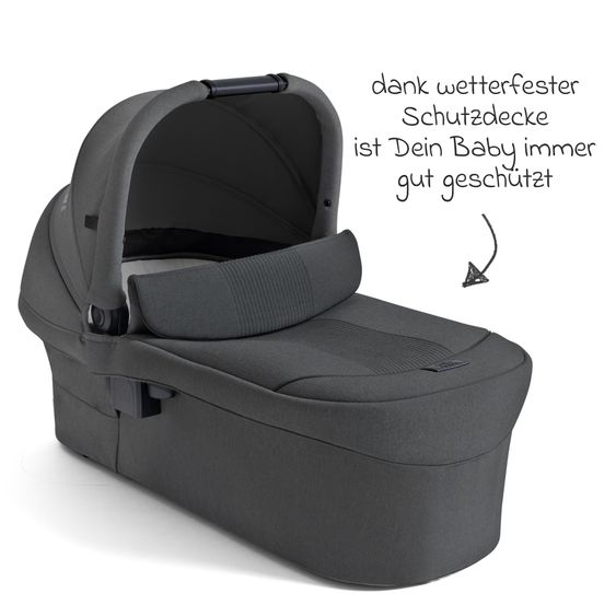 Joie Signature 2in1 Kombi-Kinderwagen Finiti bis 22 kg belastbar mit Babywanne Ramble XL, Teleskopschieber, umsetzbare Sitzeinheit, inkl. Adapter & Regenverdeck - Signature - Ebony