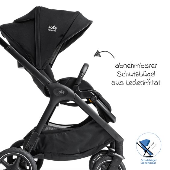 Joie Signature 2in1 Kombi-Kinderwagen Finiti bis 22 kg belastbar mit Babywanne Ramble XL, Teleskopschieber, umsetzbare Sitzeinheit, inkl. Adapter & Regenverdeck - Signature - Eclipse