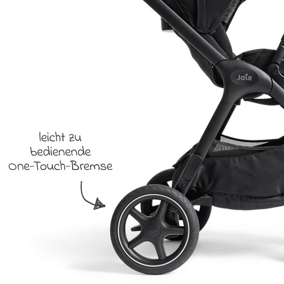 Joie Signature 2in1 Kombi-Kinderwagen Finiti bis 22 kg belastbar mit Babywanne Ramble XL, Teleskopschieber, umsetzbare Sitzeinheit, inkl. Adapter & Regenverdeck - Signature - Eclipse