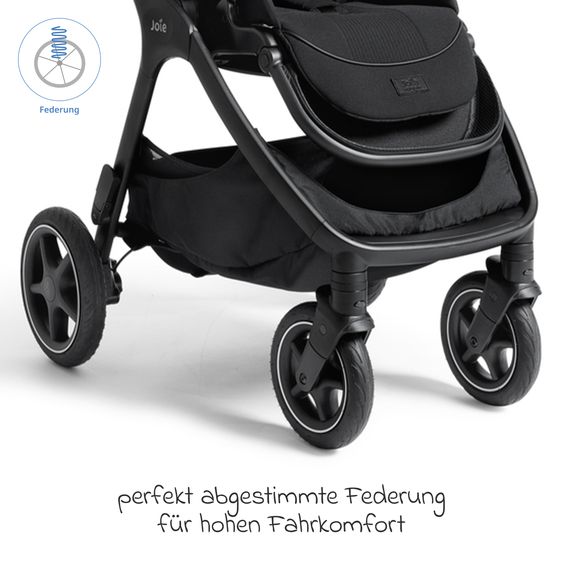 Joie Signature 2in1 Kombi-Kinderwagen Finiti bis 22 kg belastbar mit Babywanne Ramble XL, Teleskopschieber, umsetzbare Sitzeinheit, inkl. Adapter & Regenverdeck - Signature - Eclipse