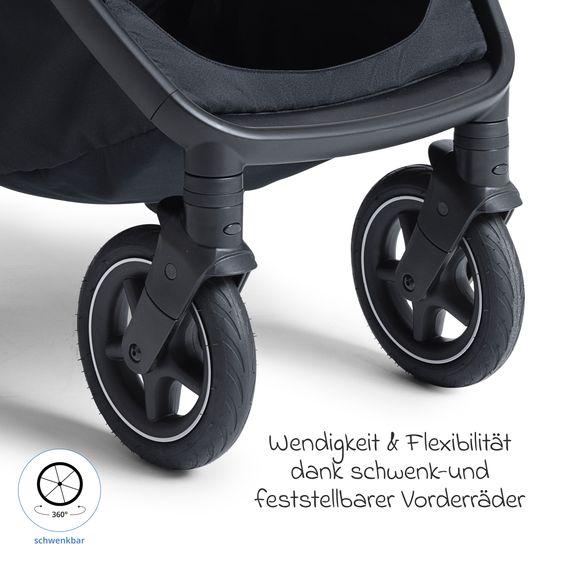 Joie Signature 2in1 Kombi-Kinderwagen Finiti bis 22 kg belastbar mit Babywanne Ramble XL, Teleskopschieber, umsetzbare Sitzeinheit, inkl. Adapter & Regenverdeck - Signature - Eclipse