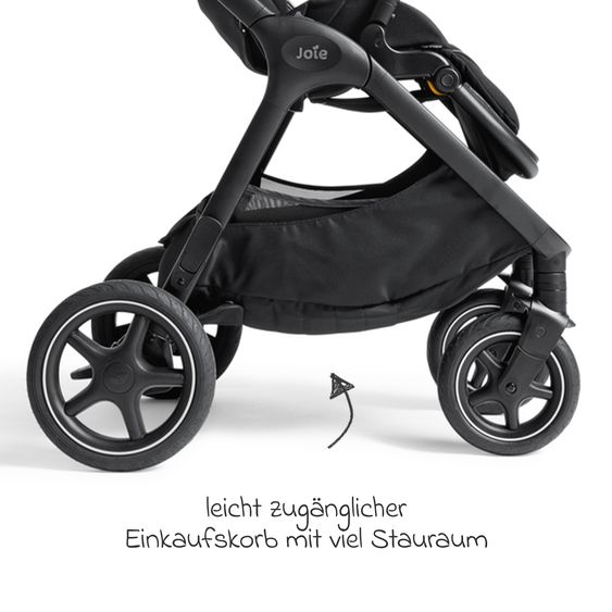 Joie Signature 2in1 Kombi-Kinderwagen Finiti bis 22 kg belastbar mit Babywanne Ramble XL, Teleskopschieber, umsetzbare Sitzeinheit, inkl. Adapter & Regenverdeck - Signature - Eclipse
