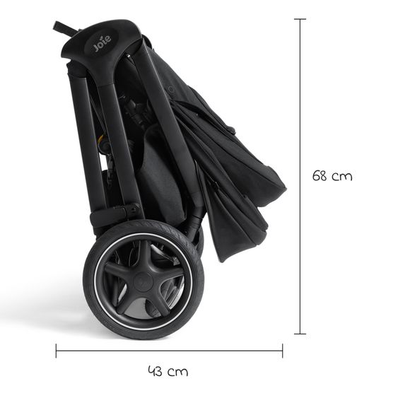 Joie Signature 2in1 Kombi-Kinderwagen Finiti bis 22 kg belastbar mit Babywanne Ramble XL, Teleskopschieber, umsetzbare Sitzeinheit, inkl. Adapter & Regenverdeck - Signature - Eclipse