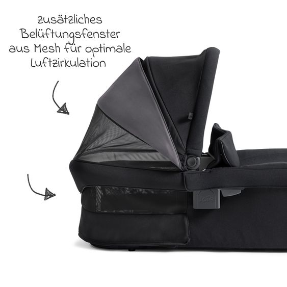 Joie Signature 2in1 Kombi-Kinderwagen Finiti bis 22 kg belastbar mit Babywanne Ramble XL, Teleskopschieber, umsetzbare Sitzeinheit, inkl. Adapter & Regenverdeck - Signature - Eclipse