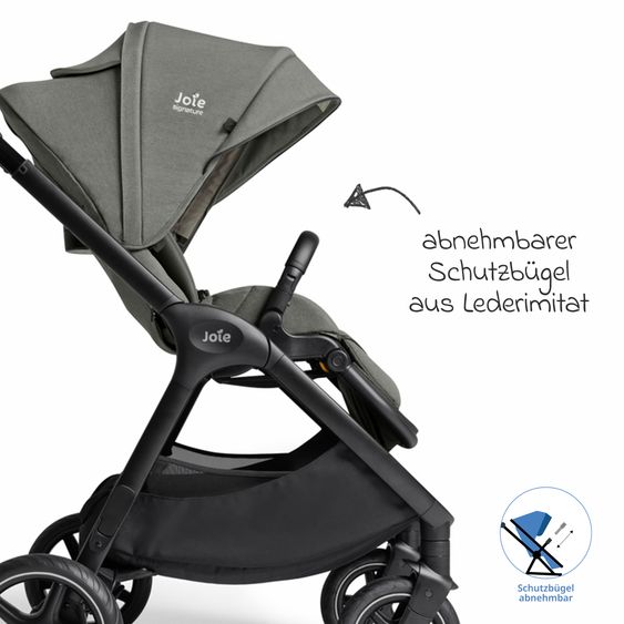 Joie Signature 2in1 Kombi-Kinderwagen Finiti bis 22 kg belastbar mit Babywanne Ramble XL, Teleskopschieber, umsetzbare Sitzeinheit, inkl. Adapter & Regenverdeck - Signature - Evergreen