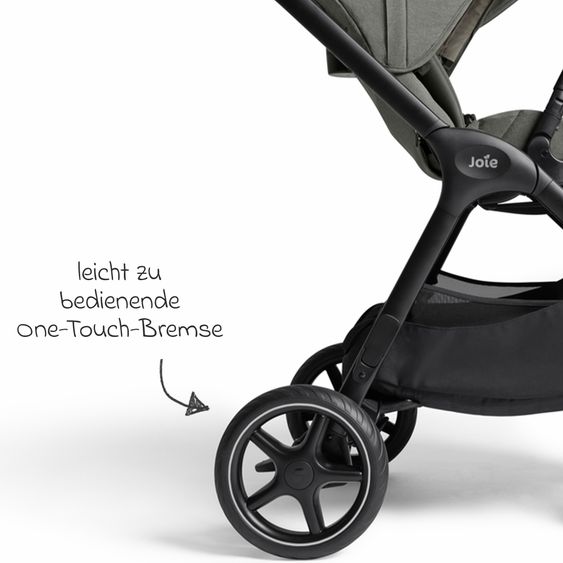 Joie Signature 2in1 Kombi-Kinderwagen Finiti bis 22 kg belastbar mit Babywanne Ramble XL, Teleskopschieber, umsetzbare Sitzeinheit, inkl. Adapter & Regenverdeck - Signature - Evergreen