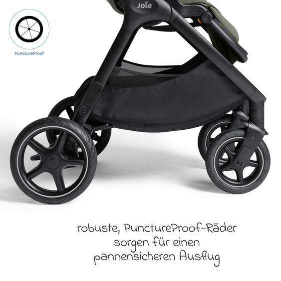 Joie Signature 2in1 Kombi-Kinderwagen Finiti bis 22 kg belastbar mit Babywanne Ramble XL, Teleskopschieber, umsetzbare Sitzeinheit, inkl. Adapter & Regenverdeck - Signature - Evergreen