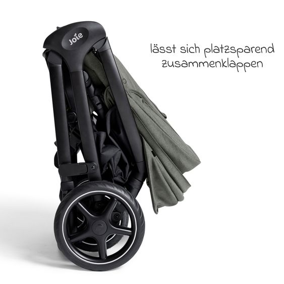 Joie Signature 2in1 Kombi-Kinderwagen Finiti bis 22 kg belastbar mit Babywanne Ramble XL, Teleskopschieber, umsetzbare Sitzeinheit, inkl. Adapter & Regenverdeck - Signature - Evergreen