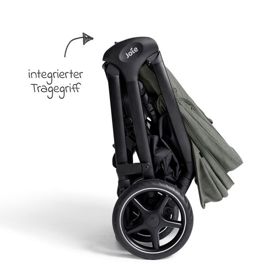 Joie Signature 2in1 Kombi-Kinderwagen Finiti bis 22 kg belastbar mit Babywanne Ramble XL, Teleskopschieber, umsetzbare Sitzeinheit, inkl. Adapter & Regenverdeck - Signature - Evergreen