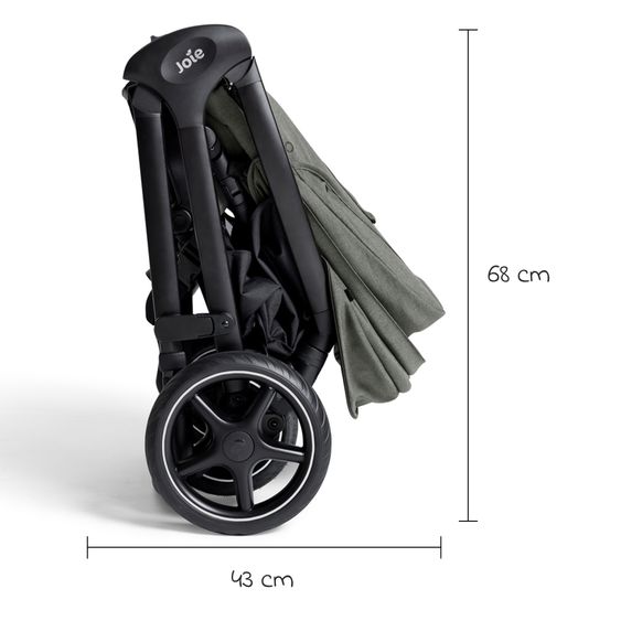 Joie Signature 2in1 Kombi-Kinderwagen Finiti bis 22 kg belastbar mit Babywanne Ramble XL, Teleskopschieber, umsetzbare Sitzeinheit, inkl. Adapter & Regenverdeck - Signature - Evergreen