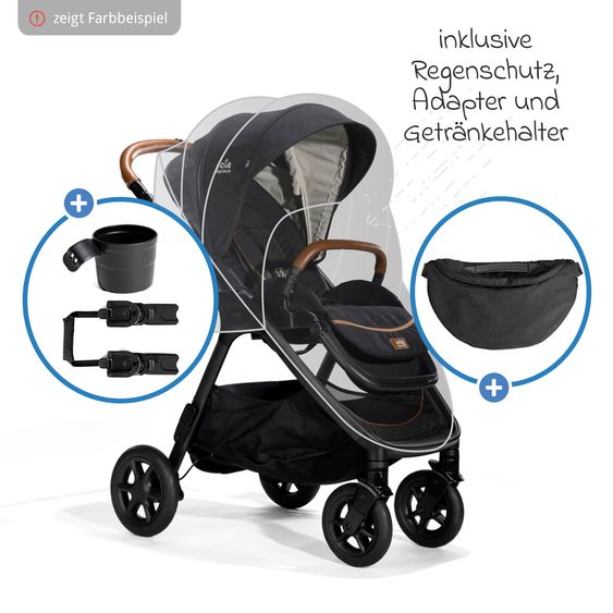 Joie Signature 2in1 Kombi-Kinderwagen Finiti bis 22 kg belastbar mit Babywanne Ramble XL, Teleskopschieber, umsetzbare Sitzeinheit, inkl. Adapter & Regenverdeck - Signature - Evergreen