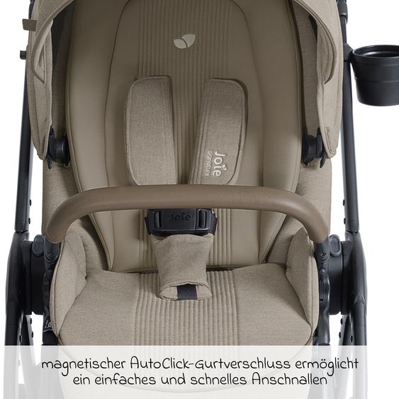 Joie Signature 2in1 Kombi-Kinderwagen Finiti bis 22 kg belastbar mit Babywanne Ramble XL, Teleskopschieber, umsetzbare Sitzeinheit, inkl. Adapter & Regenverdeck - Signature - Sandstone