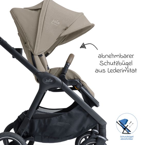 Joie Signature 2in1 Kombi-Kinderwagen Finiti bis 22 kg belastbar mit Babywanne Ramble XL, Teleskopschieber, umsetzbare Sitzeinheit, inkl. Adapter & Regenverdeck - Signature - Sandstone