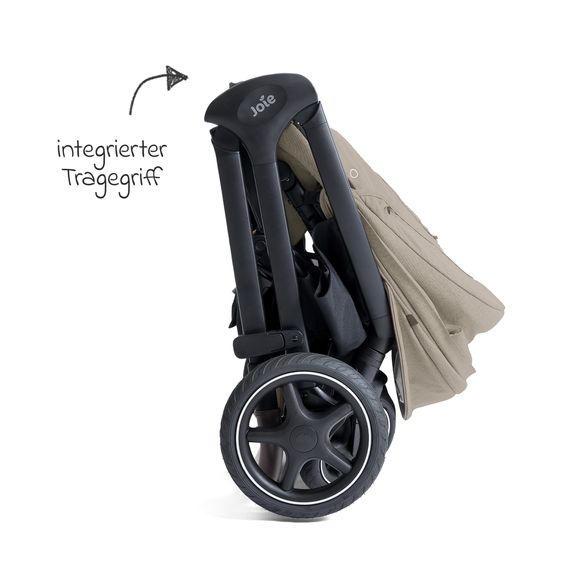 Joie Signature 2in1 Kombi-Kinderwagen Finiti bis 22 kg belastbar mit Babywanne Ramble XL, Teleskopschieber, umsetzbare Sitzeinheit, inkl. Adapter & Regenverdeck - Signature - Sandstone