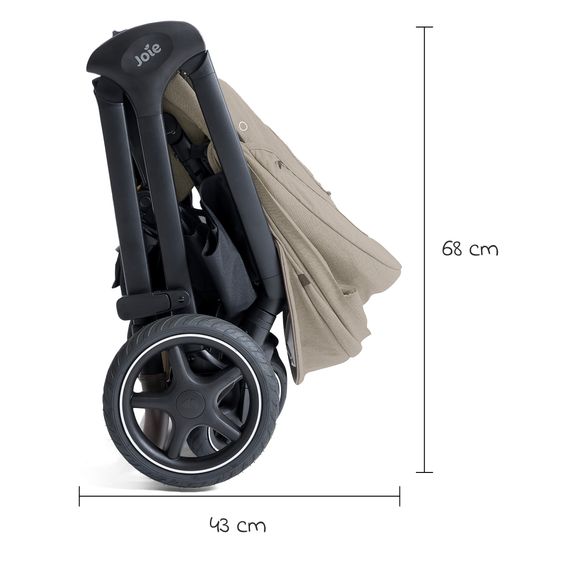 Joie Signature 2in1 Kombi-Kinderwagen Finiti bis 22 kg belastbar mit Babywanne Ramble XL, Teleskopschieber, umsetzbare Sitzeinheit, inkl. Adapter & Regenverdeck - Signature - Sandstone