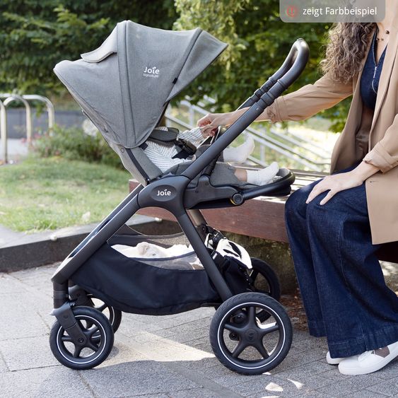 Joie Signature 2in1 Kombi-Kinderwagen Finiti bis 22 kg belastbar mit Babywanne Ramble XL, Teleskopschieber, umsetzbare Sitzeinheit, inkl. Adapter & Regenverdeck - Signature - Sandstone