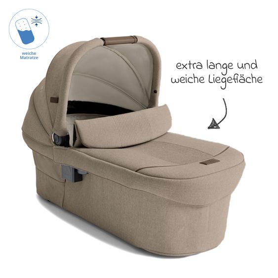 Joie Signature 2in1 Kombi-Kinderwagen Finiti bis 22 kg belastbar mit Babywanne Ramble XL, Teleskopschieber, umsetzbare Sitzeinheit, inkl. Adapter & Regenverdeck - Signature - Sandstone