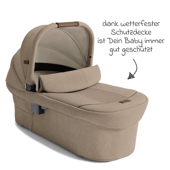 Joie Signature 2in1 Kombi-Kinderwagen Finiti bis 22 kg belastbar mit Babywanne Ramble XL, Teleskopschieber, umsetzbare Sitzeinheit, inkl. Adapter & Regenverdeck - Signature - Sandstone