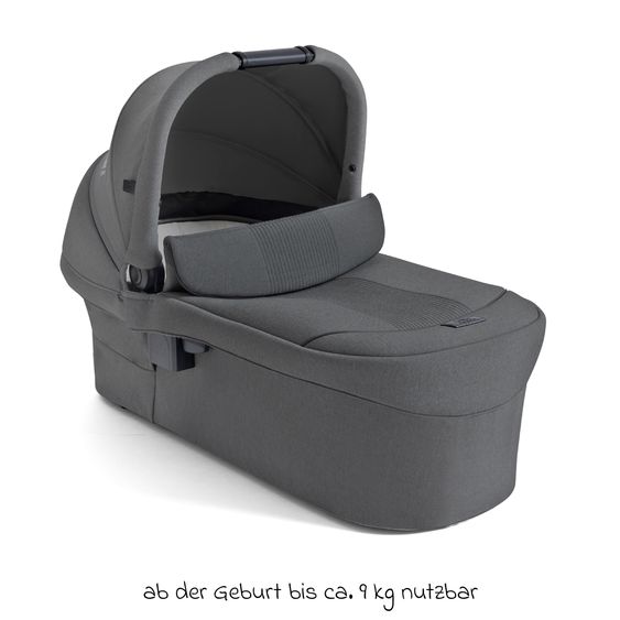 Joie Signature 2in1 Kombi-Kinderwagen-Set Versiti bis 22 kg mit Babywanne Ramble XL, Sportsitz, Liegeposition, Teleskopschieber,inkl.  Adapter, Regenschutz und Einkaufskorb - Ebony